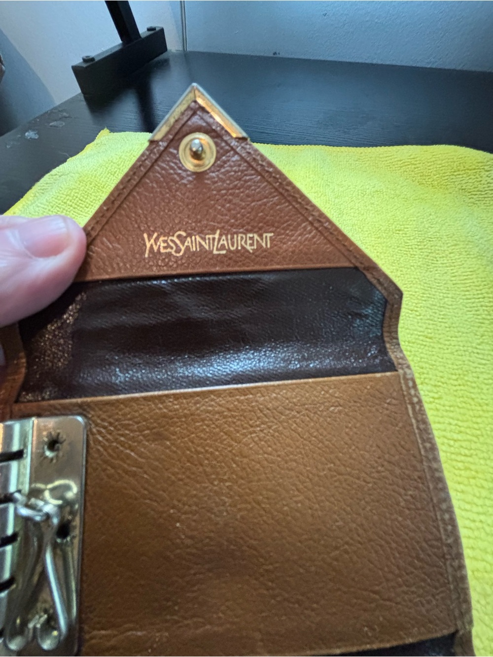 Authentic Vintage Yves Saint Laurent (YSL) Leather Envelope Case - Very Good - Picture 7 of 8